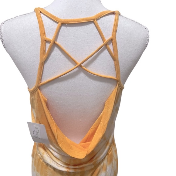 Chaser Tie Dyed Strappy Back Shirttail Mini Dress Goldfish Beach Summer Medium - Picture 10 of 13